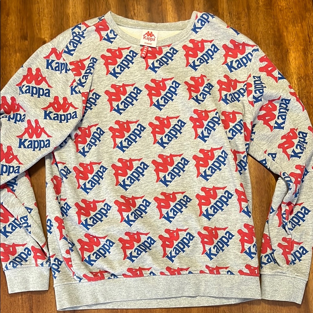 Kappa Gray Sweater with Red and Blue Logo